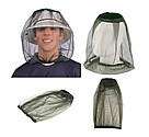 Антимоскітна сітка від комарів на голову Anti Mosquito накомарник для головних уборів Олива проти москітка, фото 4