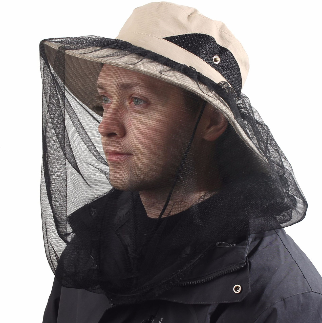 Капелюх із антимоскітною сіткою від комарів панама Anti Mosquito накомарник Койот протимоскітка