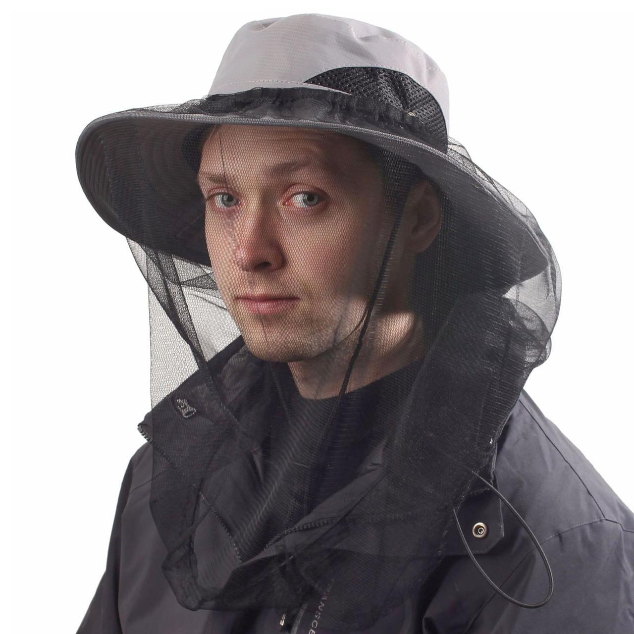 Капелюх із антимоскітною сіткою від комарів панама Anti Mosquito накомарник dark grey протимоскітка