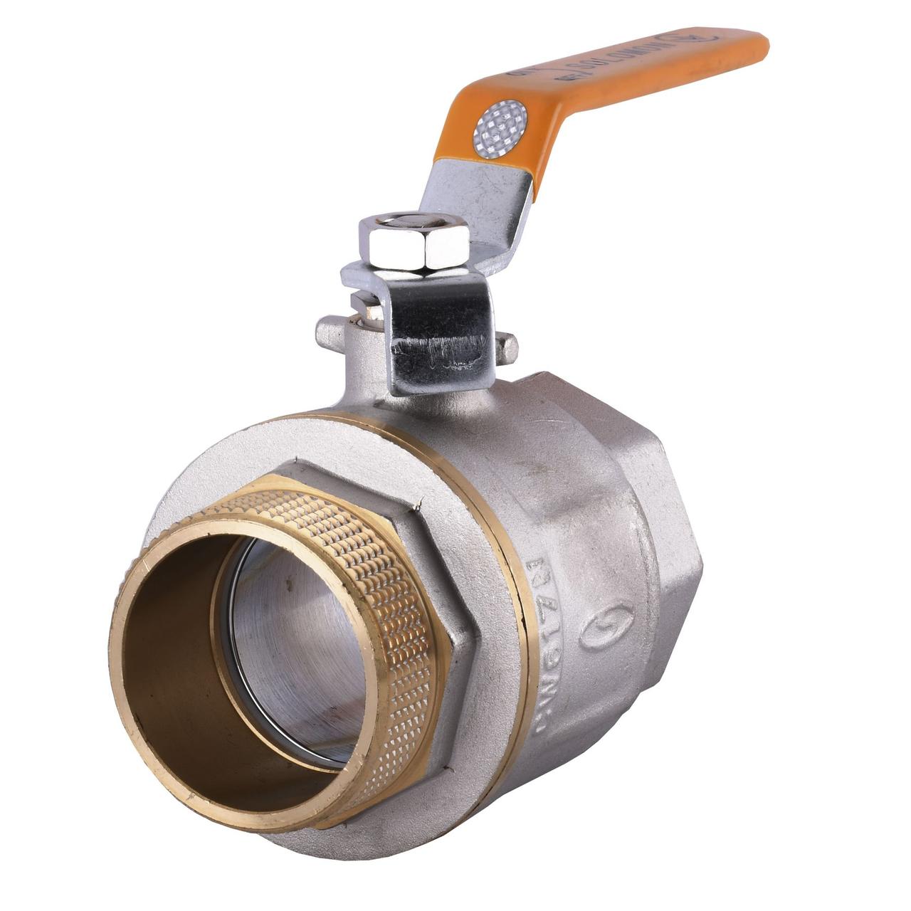 Кран кульовий прямий SOLOMON 2″ PN40 латунний внутрішній-внутрішній В1002, фото 1