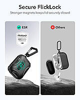 Протиударний чохол із карабіном ESR Cyber Tough FlickLock (HaloLock) для AirPods Pro 3 (2025), чорний, фото 5