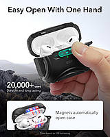Протиударний чохол із карабіном ESR Cyber Tough FlickLock (HaloLock) для AirPods Pro 3 (2025), чорний, фото 7