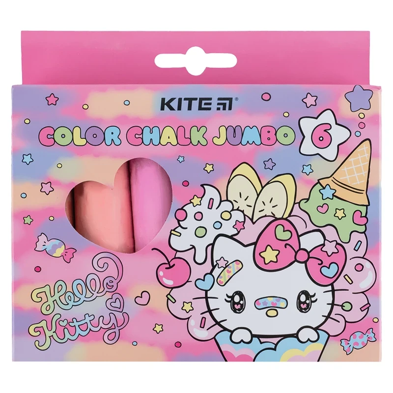 Крейда кольорова 6кольорів Kite Jumbo HK HK24-073