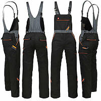 Напівкомбінезон робочий на підтяжках, роба чоловіча чорна, спецодяг для робітників, спецівка якісна