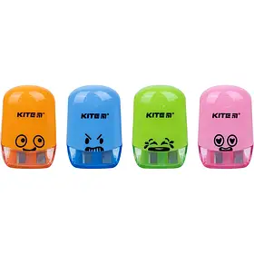 Точилка з контейнером колір асорті Kite Emotions К21-367  //12шт/уп