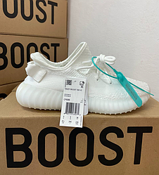 Літні кросівки Adidas Yeezy Boost 350 V2 White білі жіночі чоловічі