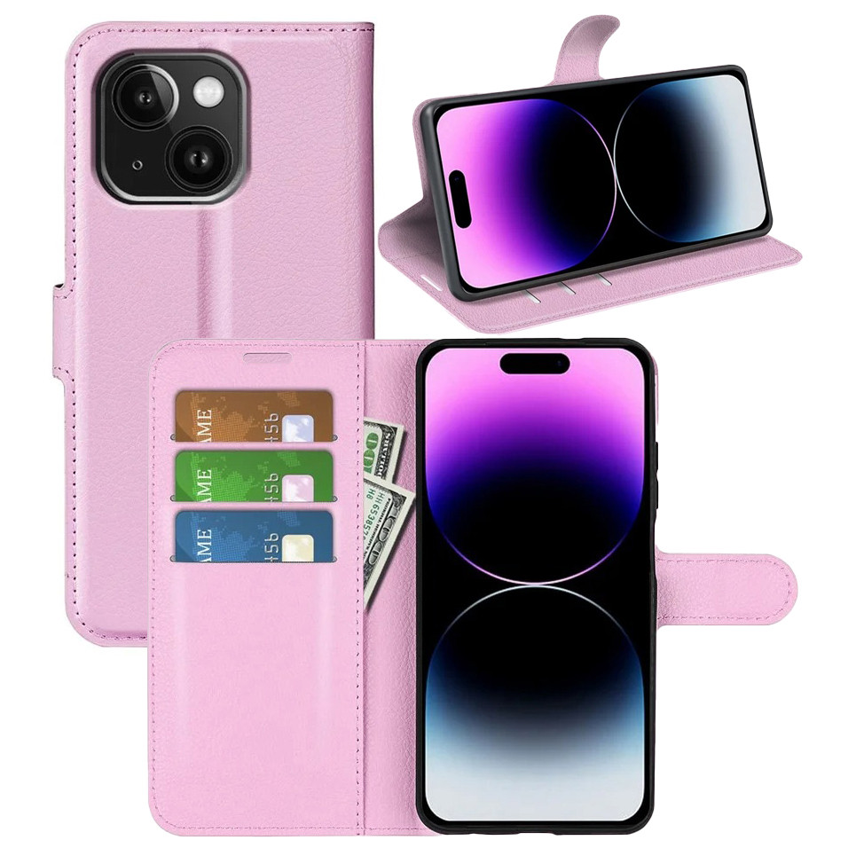 Чохол-книжка Litchie Wallet для Apple iPhone 15 Plus Light Pink, фото 1