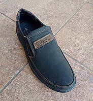 Туфлі чоловічі, нубук, на гумці