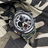 Спортивний електронний водонепроникний годинник Smael 1708 Camo Green. Тактичний годинник для військових, фото 10