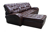 Угловой кожаный диван с оттоманкой Винс. (225*185)