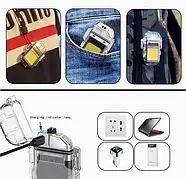 Електроімпульсна запальничка USB 209 Запальничка водонепроникна, фото 9