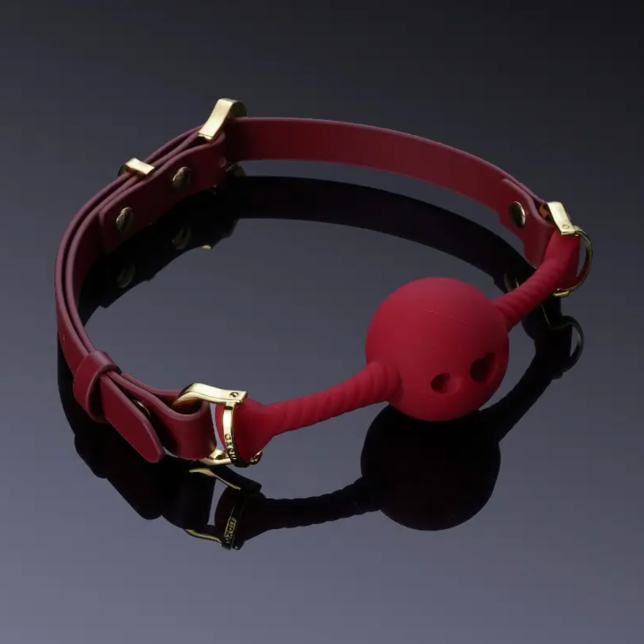 Кляп кулька з отворами у формі серця червоний "Desire for Mouth Bondage Collection" UPKO