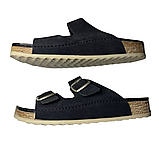 Жіночі чорні шльопки Romika на літо, класичні шльопанці з пряжками та ремінцями для підлітків., фото 6