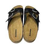 Жіночі чорні шльопки Romika на літо, класичні шльопанці з пряжками та ремінцями для підлітків., фото 5