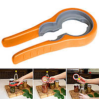 Багатофункціональна відкривачка євро ключ знімач для відкривання та закривання гвинтових кришок твіст і пляшок Сірий з жовтогарячим