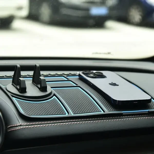 Килимок автомобільний нековзний Scratch Mat Синій, Протиковзний килимок органайзер в авто 4в1