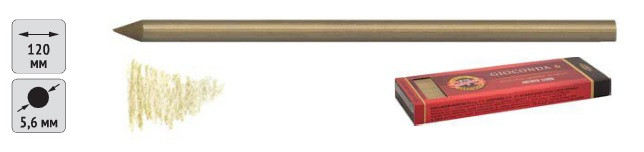 Грифелі до олівців механічних "Koh-i-noor"  5,6мм 4382 золотий (за 1шт), шт, фото 1