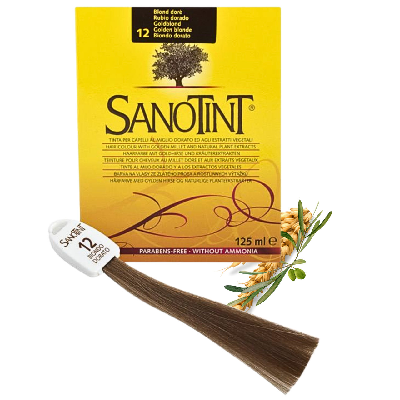 Фарба для волосся Золотисто-русявий #12 Санотинт Sanotint Classic Вівасан Швейцарія 125 мл