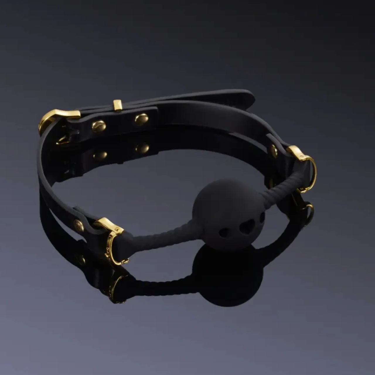 Кляп кулька з отворами у формі серця чорний "Desire for Mouth Bondage Collection" UPKO
