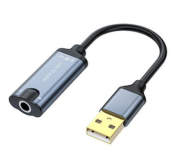 Зовнішня звукова карта JH Deluxe Z176 стерео адаптер 3.5mm для навушників та мікрофона