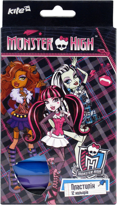 Пластилін 12 кол. "Kite" Monster High, м'який 200 г, MH14-086K, шт