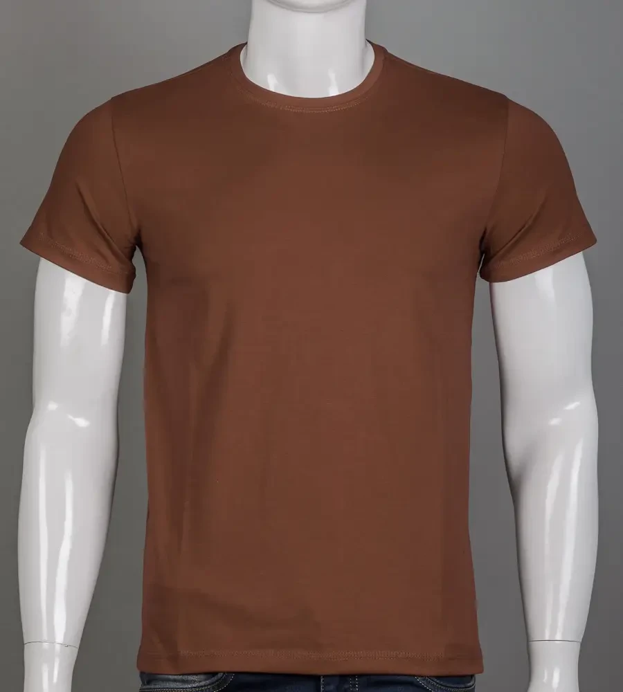 Футболка чоловіча Однотонна Коричневий 2300м, XXL (1шт)