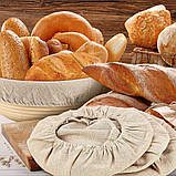 Чохол накидка з льону для кошика круг д22, фото 2