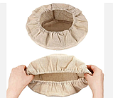 Чохол накидка з льону для кошика круг д22, фото 4