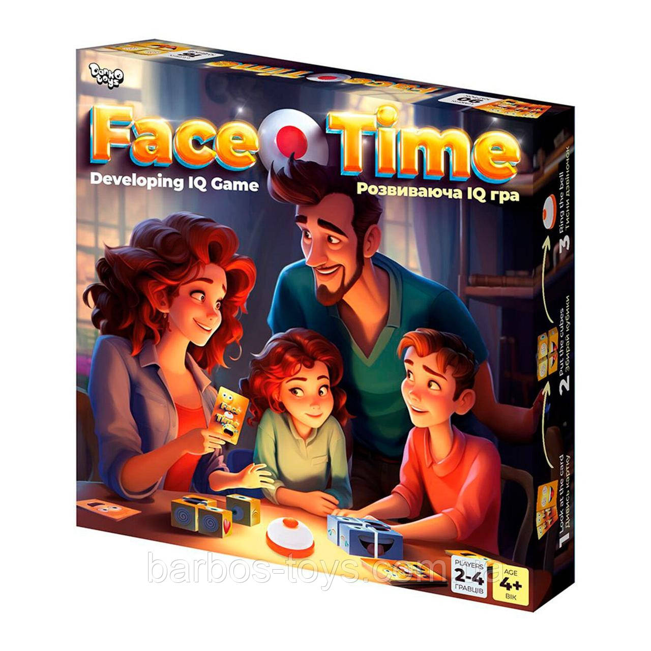 Настільна гра для дітей Face Time Danko Toys FT-01-01 (Розвиваюча, весела, сімейна)
