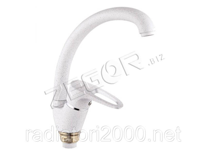 Змішувач одноручний для кухні, білий, бічний DYU-W