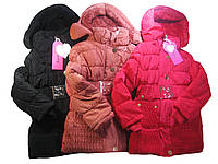 Куртка-пальто для девочек на меховой подкладке, Happy, размеры 4,4 года, 6 лет, арт. P-11