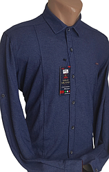 Трикотажная приталенная мужская рубашка