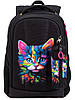Рюкзак шкільний для дівчинки підлітка 4-11 клас ортопедичний з пеналом малюнок Котик SkyName 57-66, фото 7