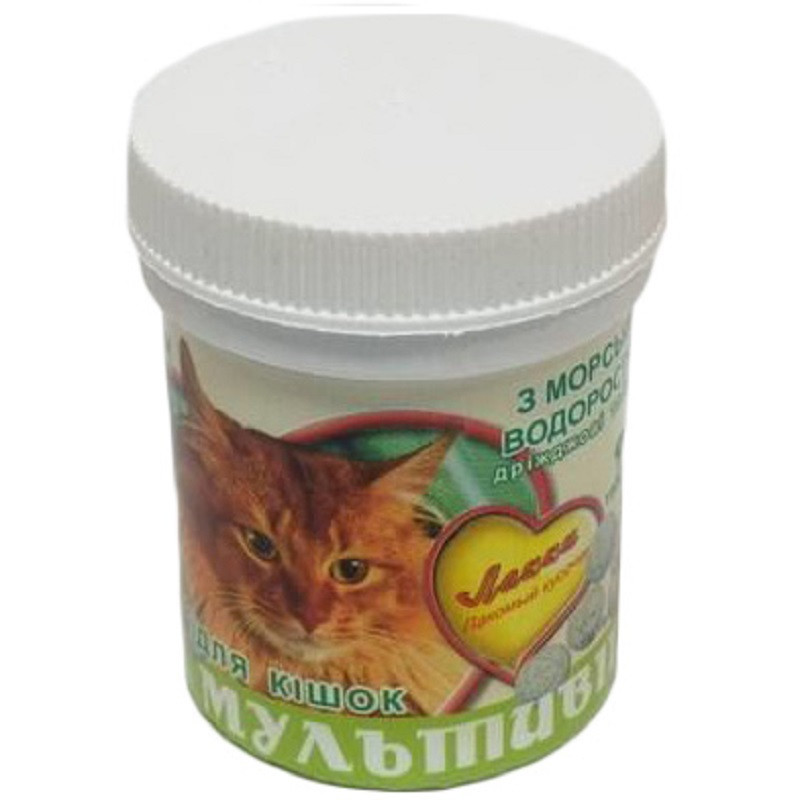 Вітаміни для кішок Лакі мультивіт із морськими водоростями No 90 Лаккі, фото 1