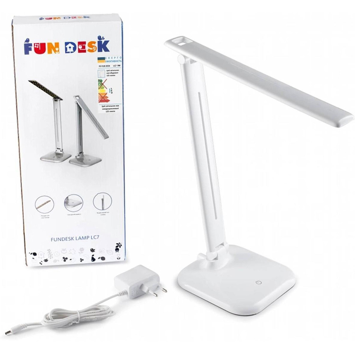Лампа настільна світлодіодна Fundesk LC7 white | Настільна лампа для школяра