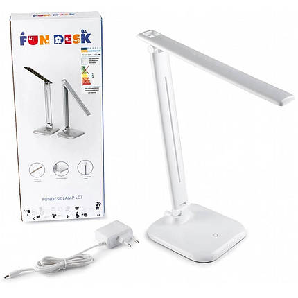 Лампа настільна світлодіодна Fundesk LC7 white | Настільна лампа для школяра, фото 1