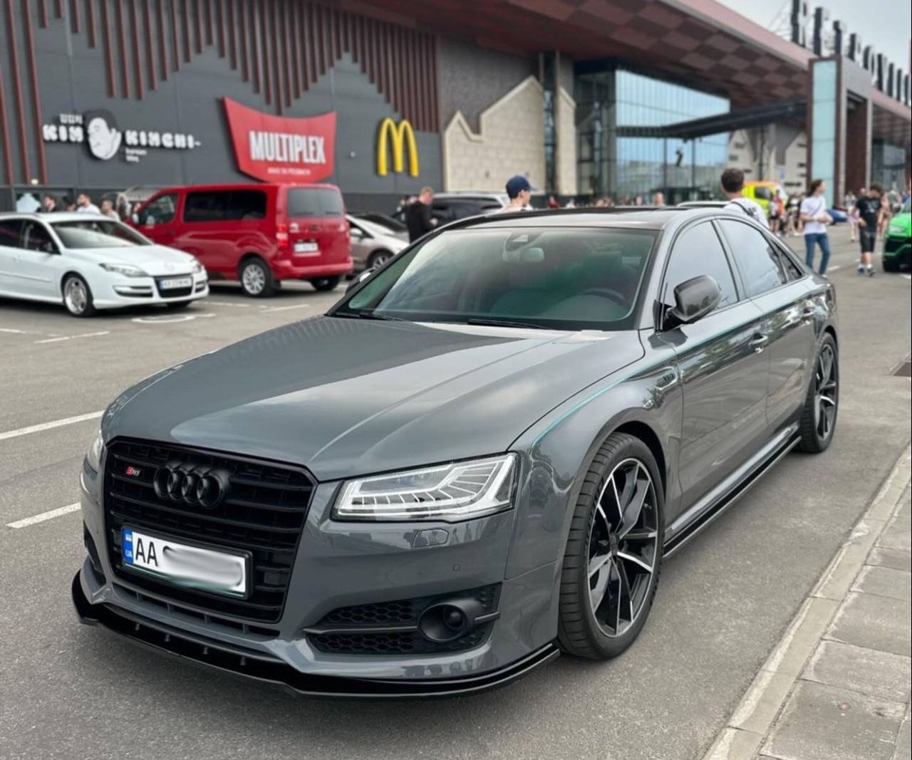 Сплітер Audi S8 D4 (15- 18) тюнінг елерон обвіс (V1), фото 1