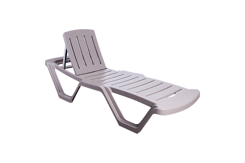 Шезлонг пластиковый Комфорт в цвете капучино, Украина, фото 1