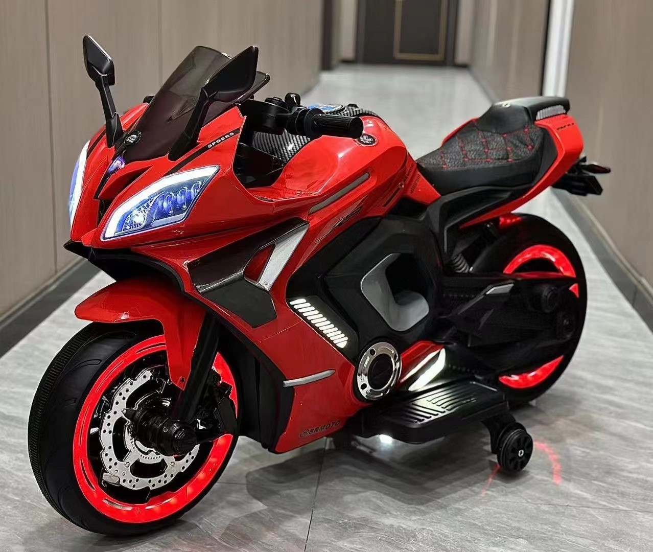 Дитячий електро мотоцикл двоколісний на акумуляторі Yamaha M 5774 для дітей 3-8 років Червоний