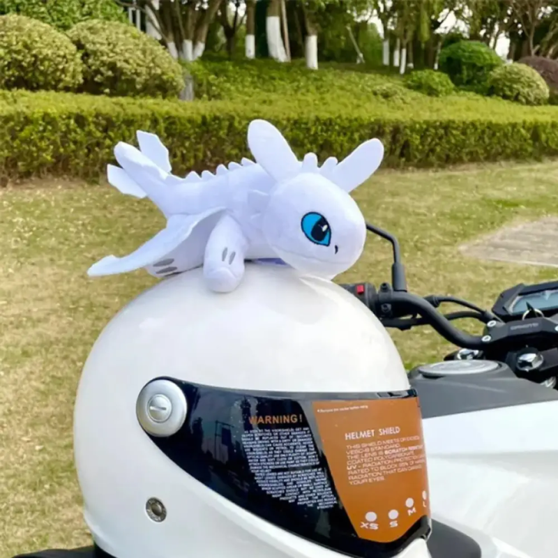 Мягкая игрушка на машину Дракон Беззубик, с присоской, Белая, Плюшевая ...