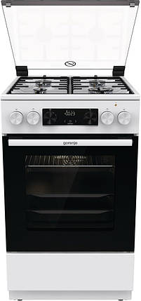 Gorenje Плита комбінована, 70л, 50x60см, дисплей, IconLed, емальовані, білий, фото 1