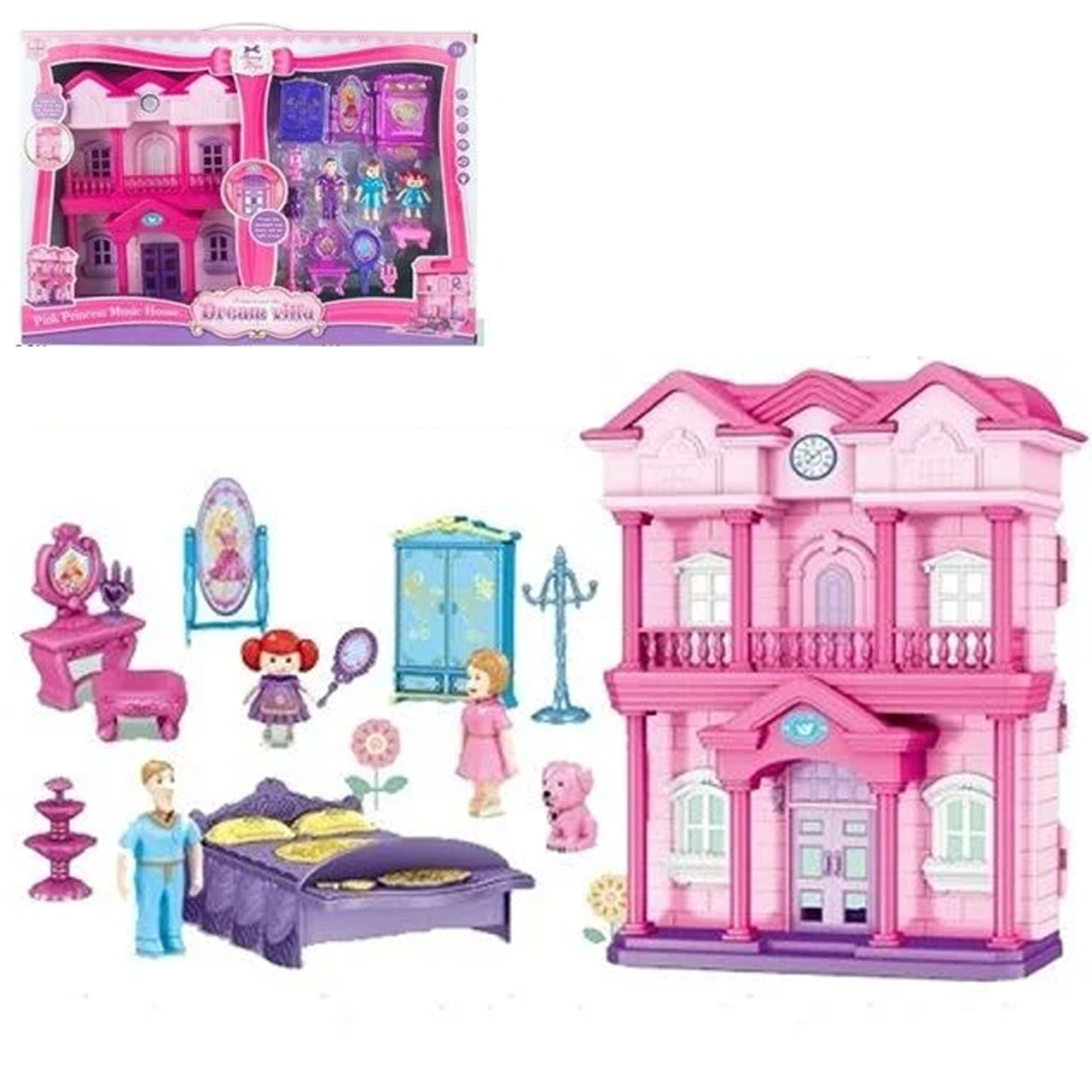 Ігровий набір Дача (світло, мелодії, меблі, фігурки ляльок) 6607