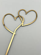 Топпер дзеркальний золотий у вигляді серця, весільний топер для торта серце