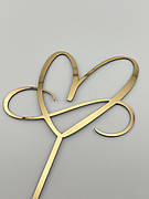 Топпер дзеркальний золотий у вигляді серця, весільний топер для торта серце