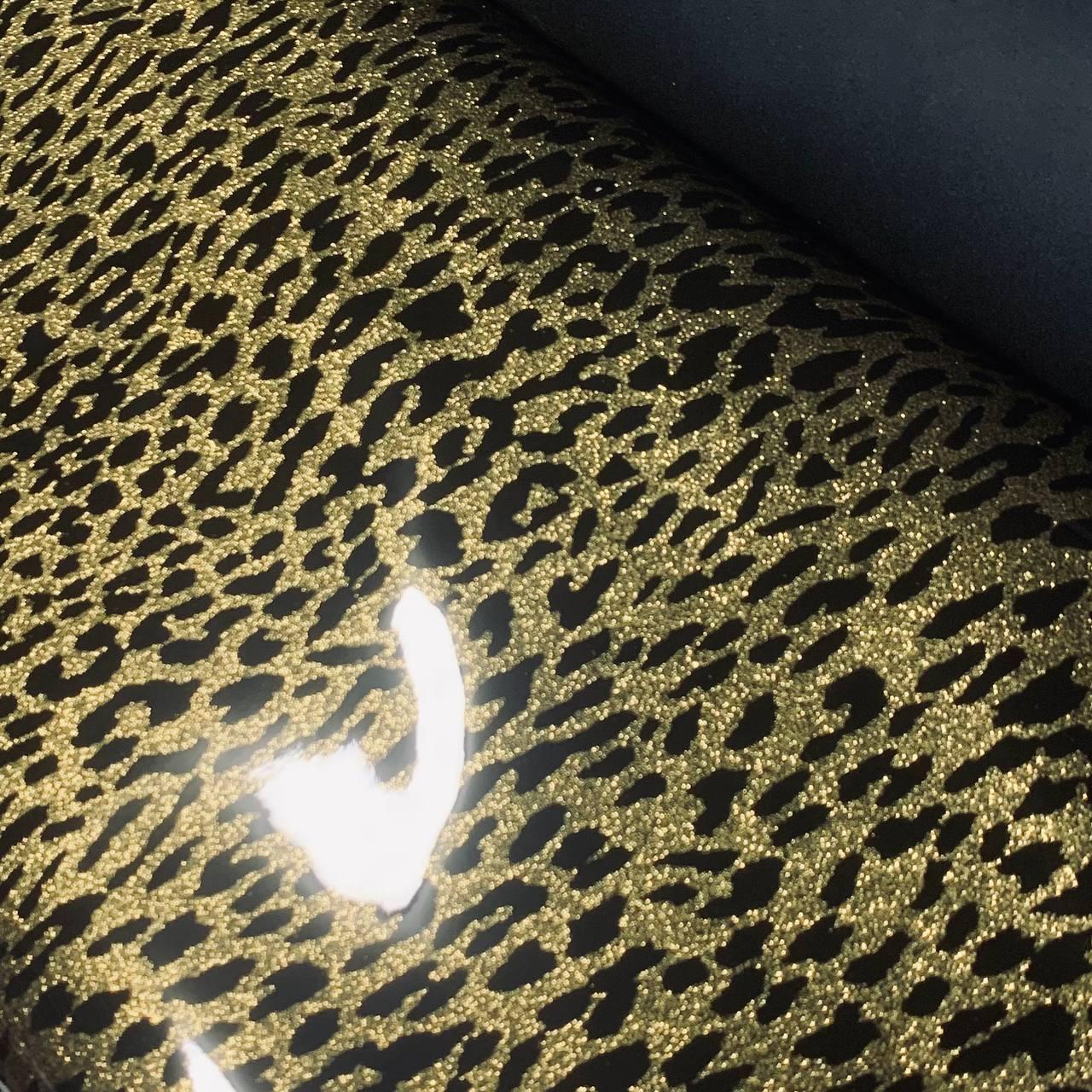 Шкіра 1.3mm лак leopard gold nacre ITALY Lot.27