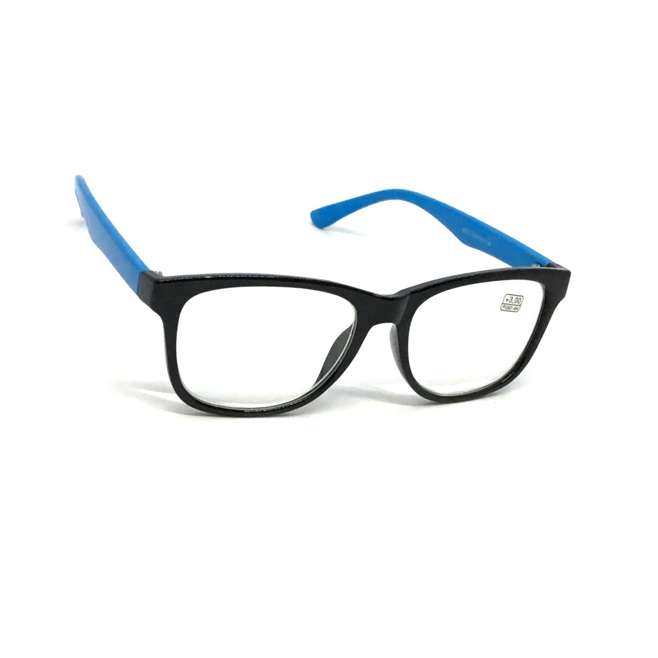 Пластикові окуляри 6231 чорно-блакитні