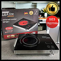Електрична інфрачервона одноконфоркова плита 2200W Електроплита побутова настільна сенсорна плитка.