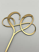 Топпер дзеркальний золотий у вигляді серця, весільний топер для торта серце