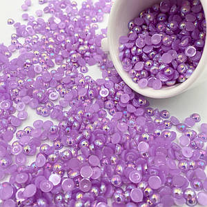 Напівнамистини / Напівперли / Ø-6мм / Упаковка 20 грам ≈ 355 шт / Бузковий з АБ