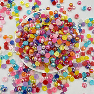 Напівнамистини / Напівперли / Ø-8мм / Упаковка 20 грам ≈ 150 шт / Мікс з АБ